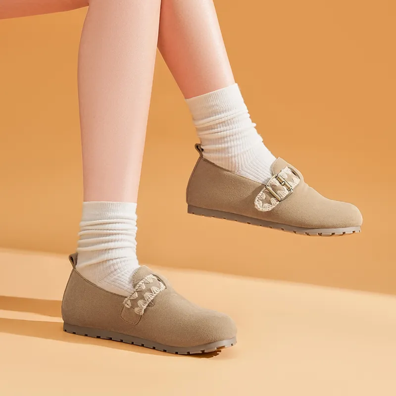 EBLAN Casual Single Shoes Women's Apricot-4