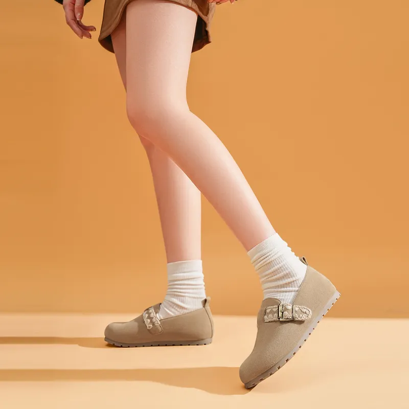 EBLAN Casual Single Shoes Women's Apricot-3
