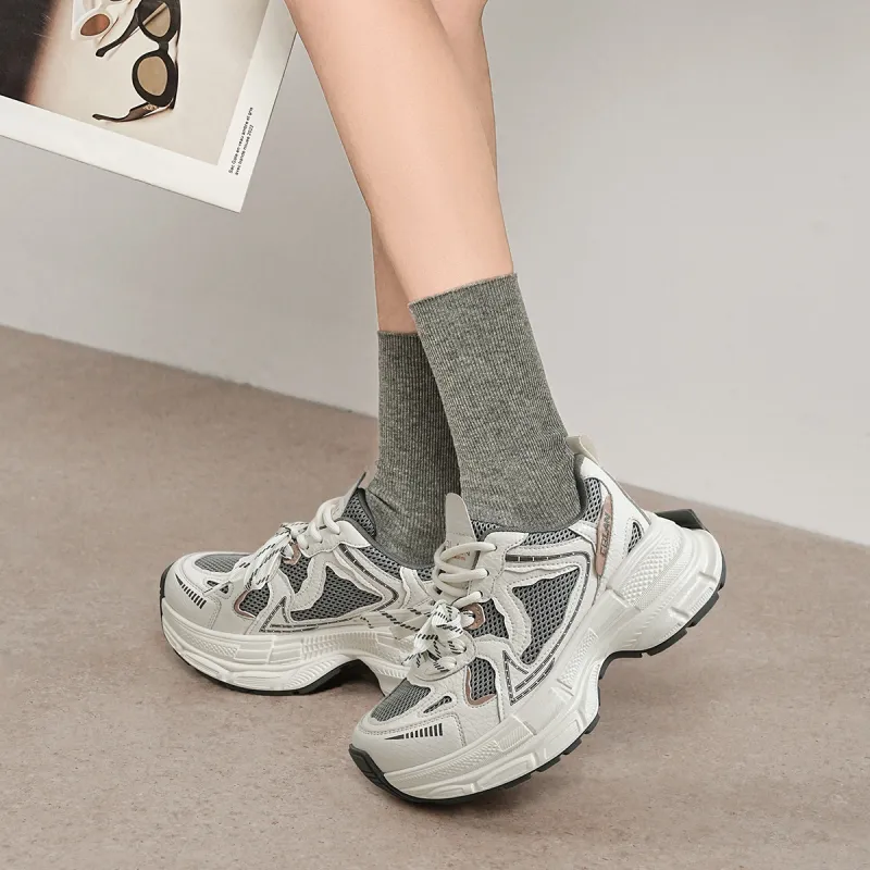 EBLAN Slip-Resistant Low-Top Chunky Sneakers Women's-5