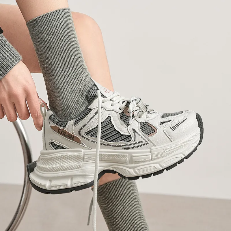 EBLAN Slip-Resistant Low-Top Chunky Sneakers Women's-3