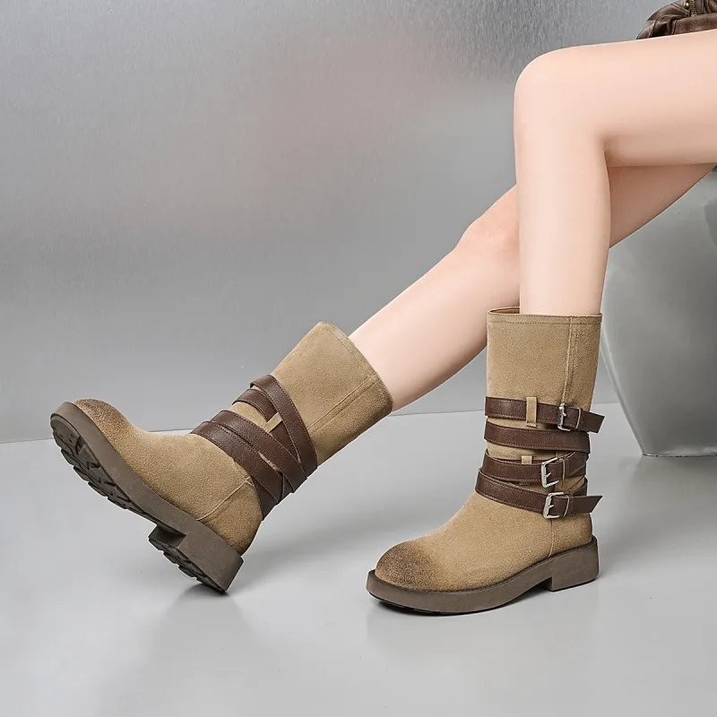 EBLAN Ankle Boots Women's Khaki-4