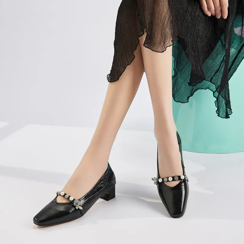 EBLAN Chunky Heel High Heels Women's-11