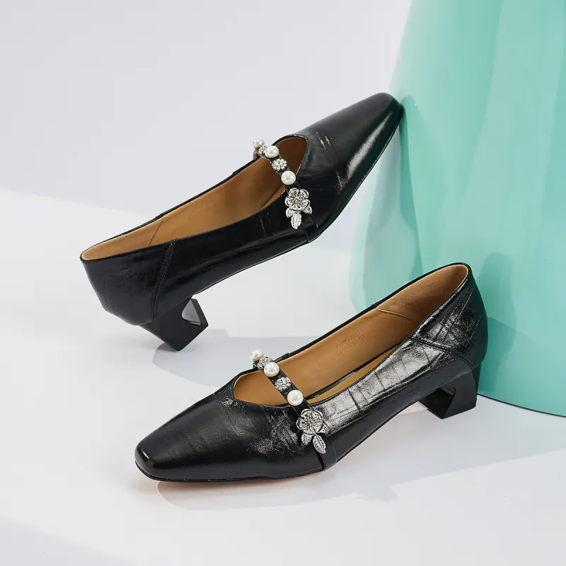EBLAN Chunky Heel High Heels Women's-8