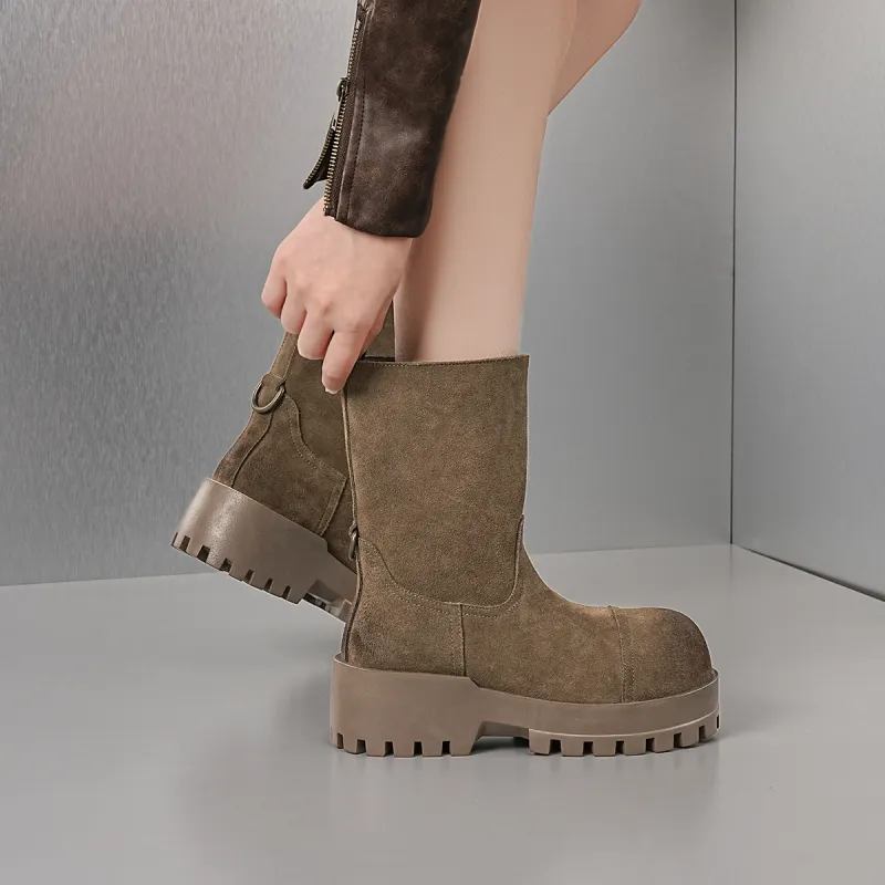 EBLAN Ankle Boots Women's Brown-4