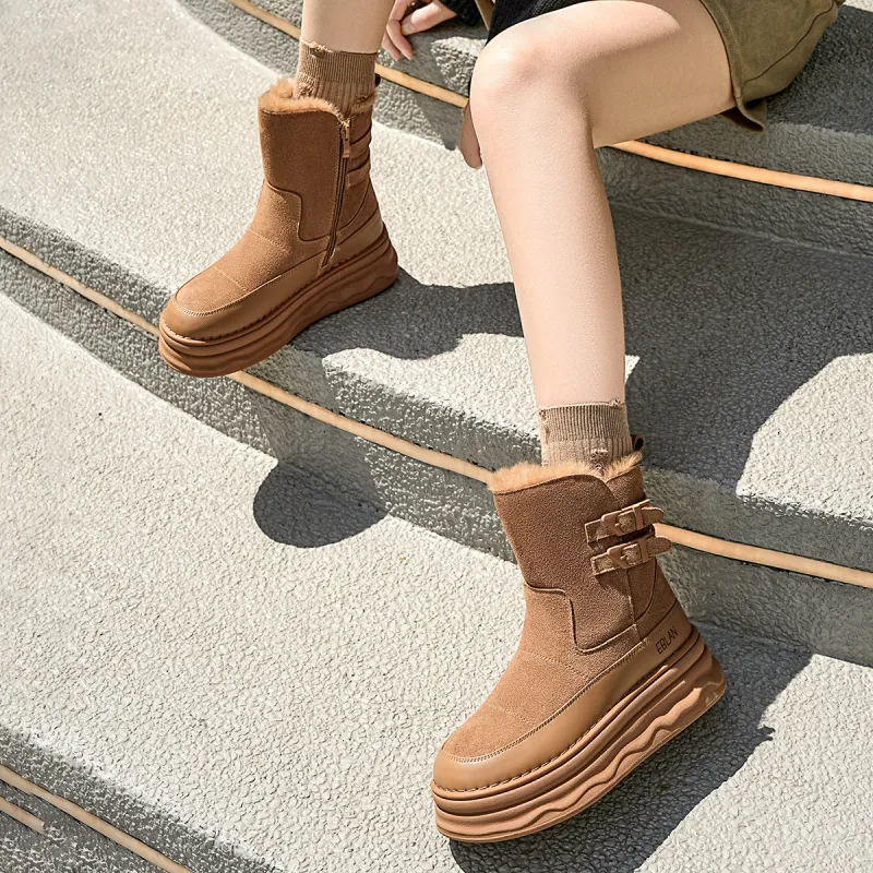EBLAN Snow Boots Women's Camel-4
