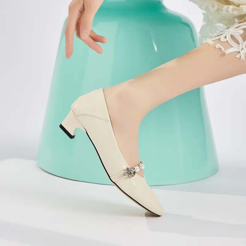 EBLAN Chunky Heel High Heels Women's-3
