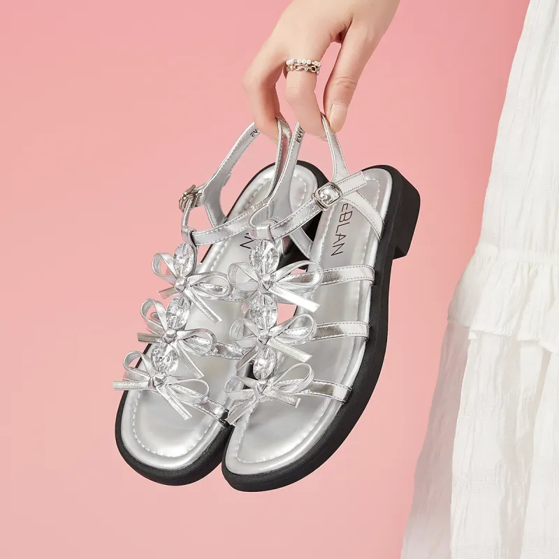 EBLAN Roman Sandals Women's Silver-3