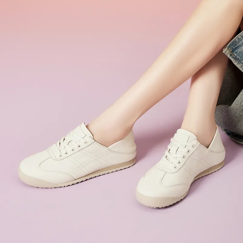 EBLAN Low Top Casual Shoes Women's Beige-3