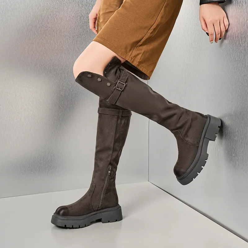 EBLAN Knee-high Boots Women's Umber-4