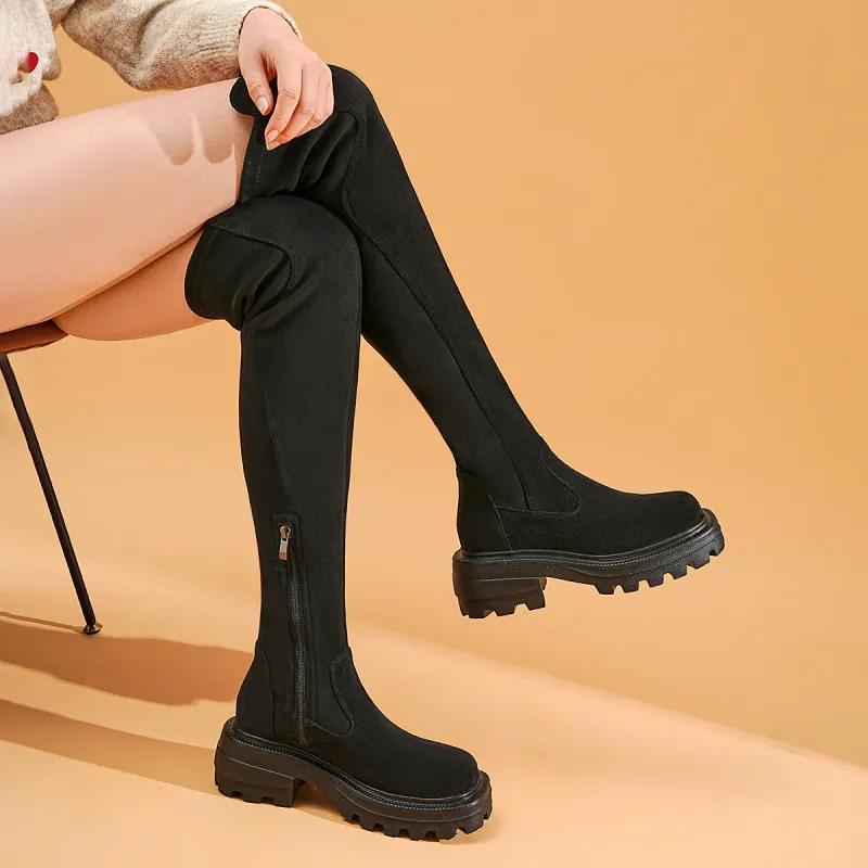 EBLAN Over the knee Boots Women's Black-3