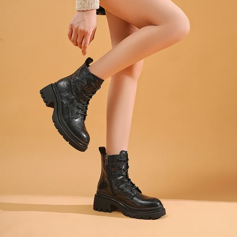 EBLAN Martin Boot Women's Black-4