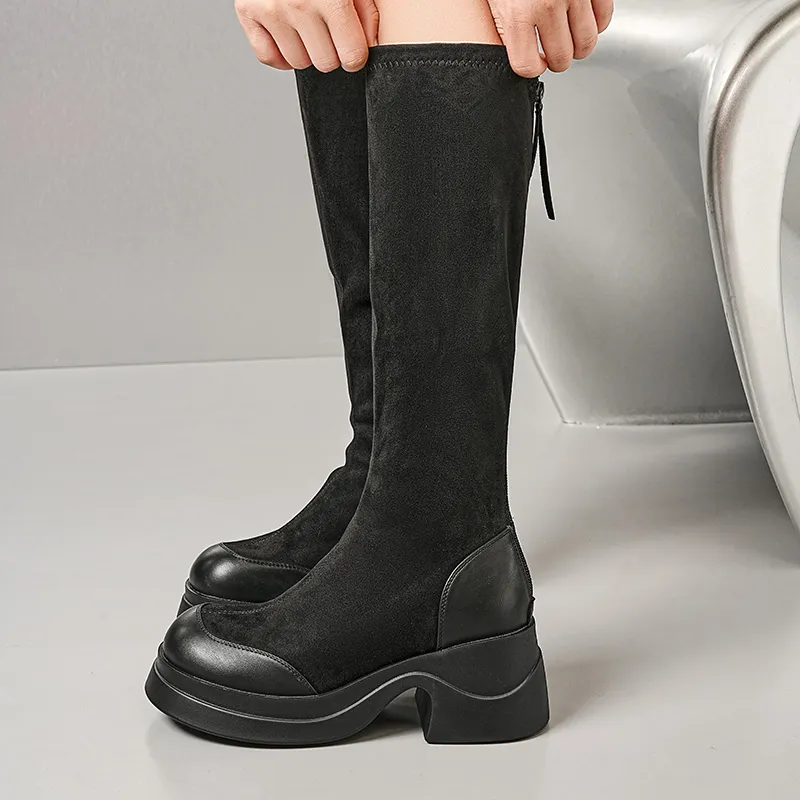 EBLAN Knee high Boots Women's Black-4