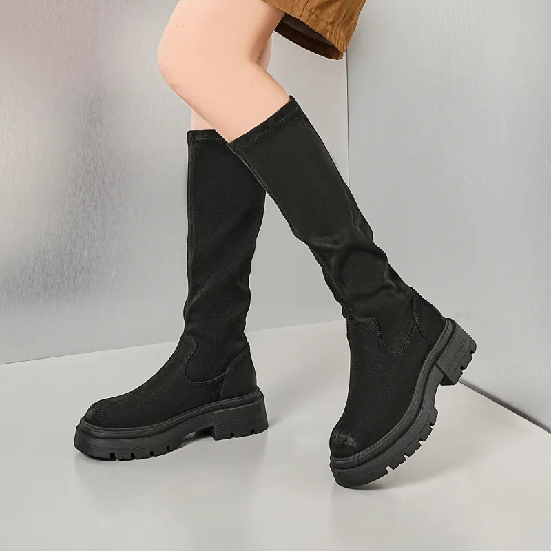 EBLAN Knee high Boots Women's Black-4
