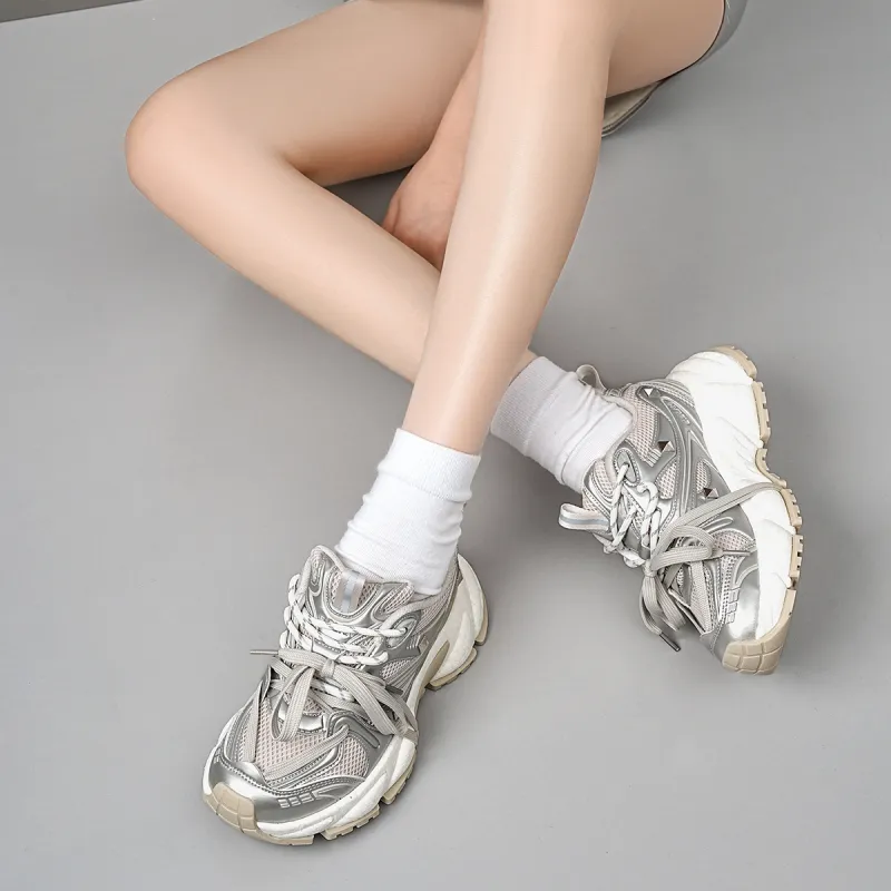EBLAN Low-Top Chunky Sneakers Unisex Champagne-4