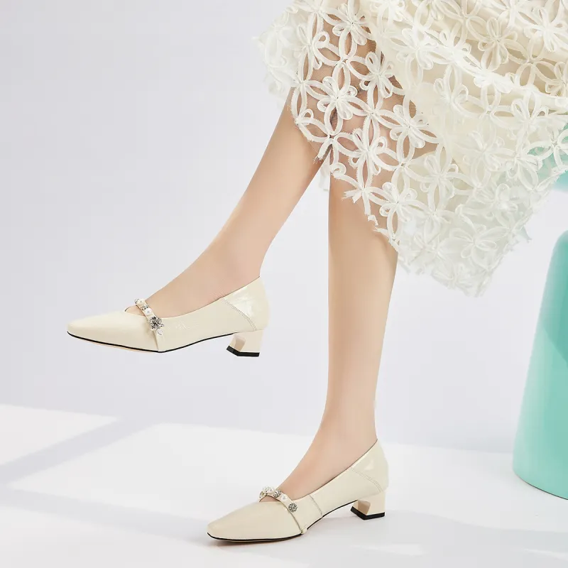 EBLAN Chunky Heel High Heels Women's-4