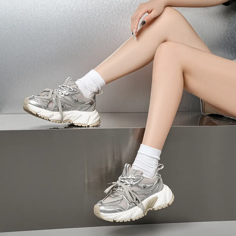 EBLAN Low-Top Chunky Sneakers Unisex Champagne-3