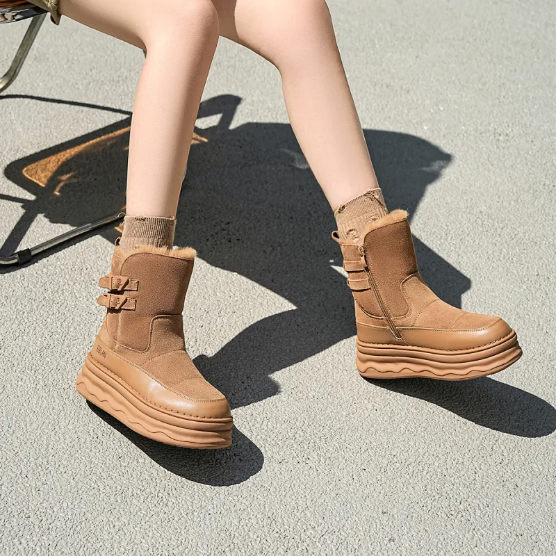 EBLAN Snow Boots Women's Camel-5