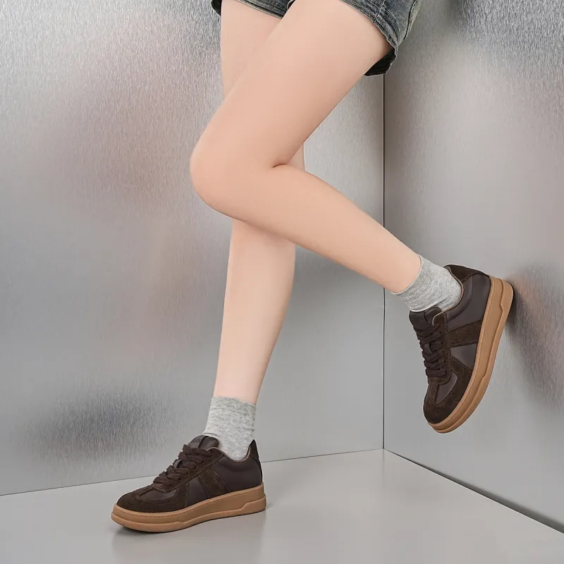 EBLAN Skateboard Shoes Women's Coffee-4