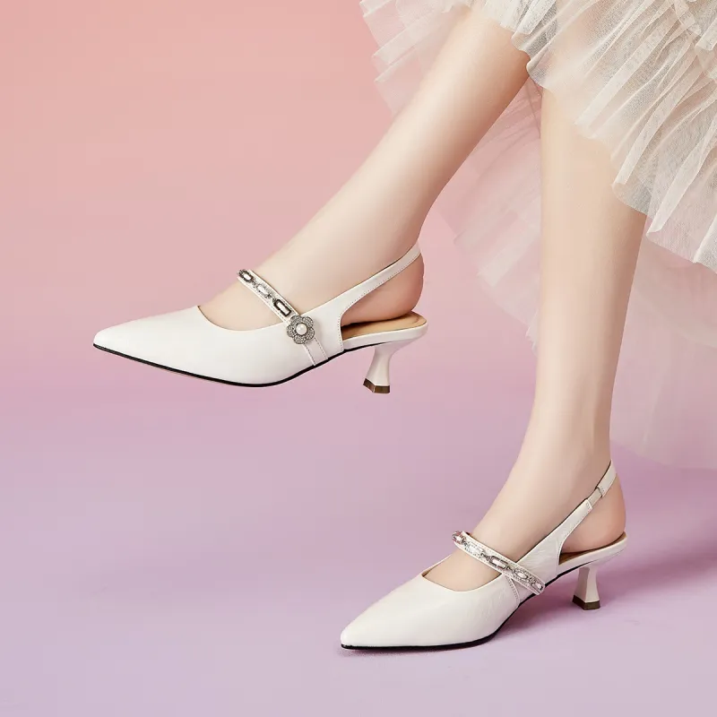 EBLAN High Heels Women's Ecru-5
