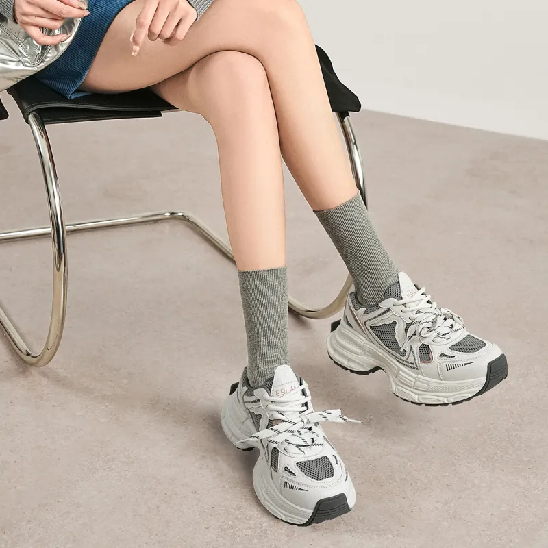 EBLAN Slip-Resistant Low-Top Chunky Sneakers Women's-4
