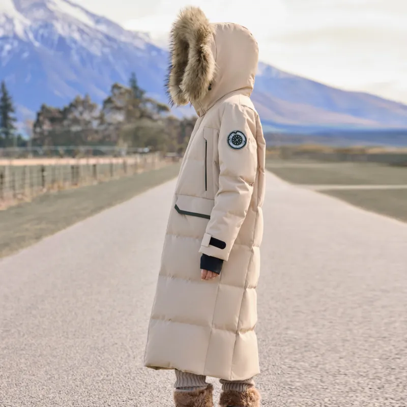 SNOW FLYING Snowy Collection Long Down Coats Unisex-17