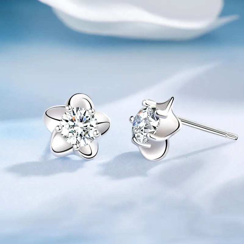 AHK S999 Fine Silver Stud Earrings Women's-3