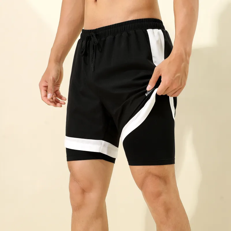 PEAK Casual Swimsuit Unisex Black White-2