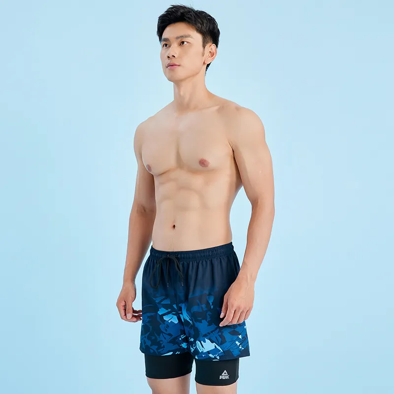 PEAK Swimming Shorts Men's Black Blue-2