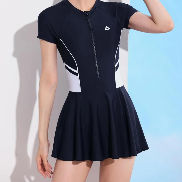PEAK One piece Swimsuit Women's Black White-4