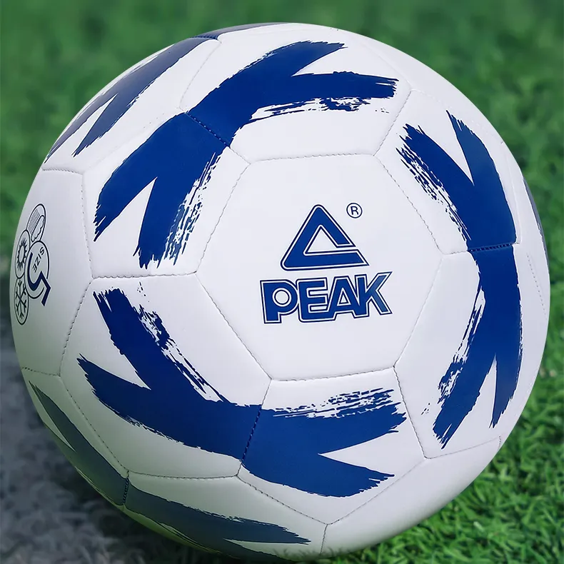 PEAK Size 5 Soccer PVC Machine Stitched Soccer Ball Unisex Blue White-2