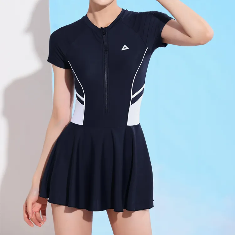 PEAK One piece Swimsuit Women's Black White-6