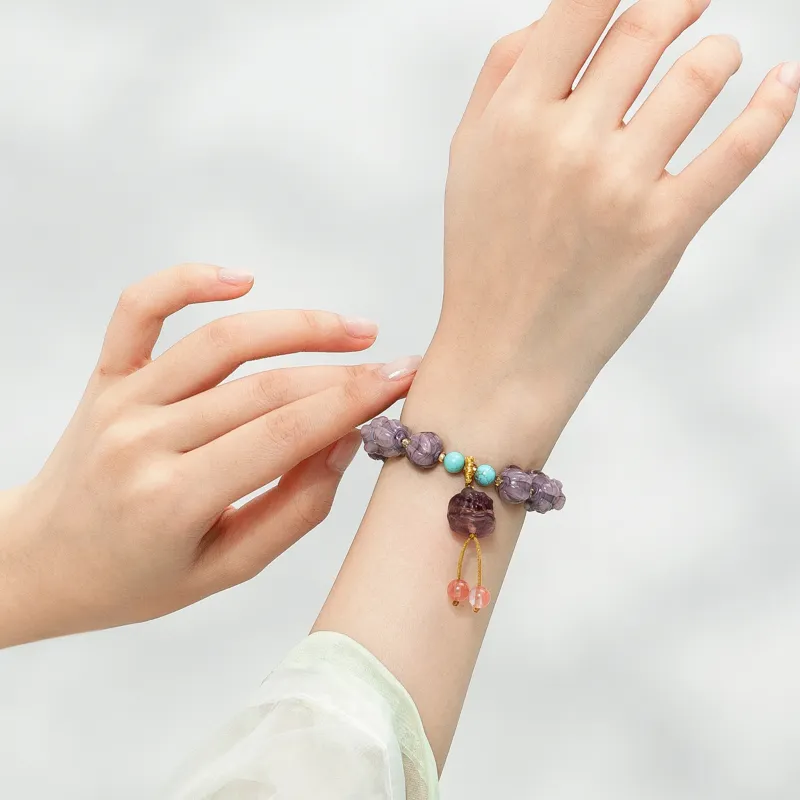 Far Mountain Joe Colored Glaze Jade Bracelets Unisex-3