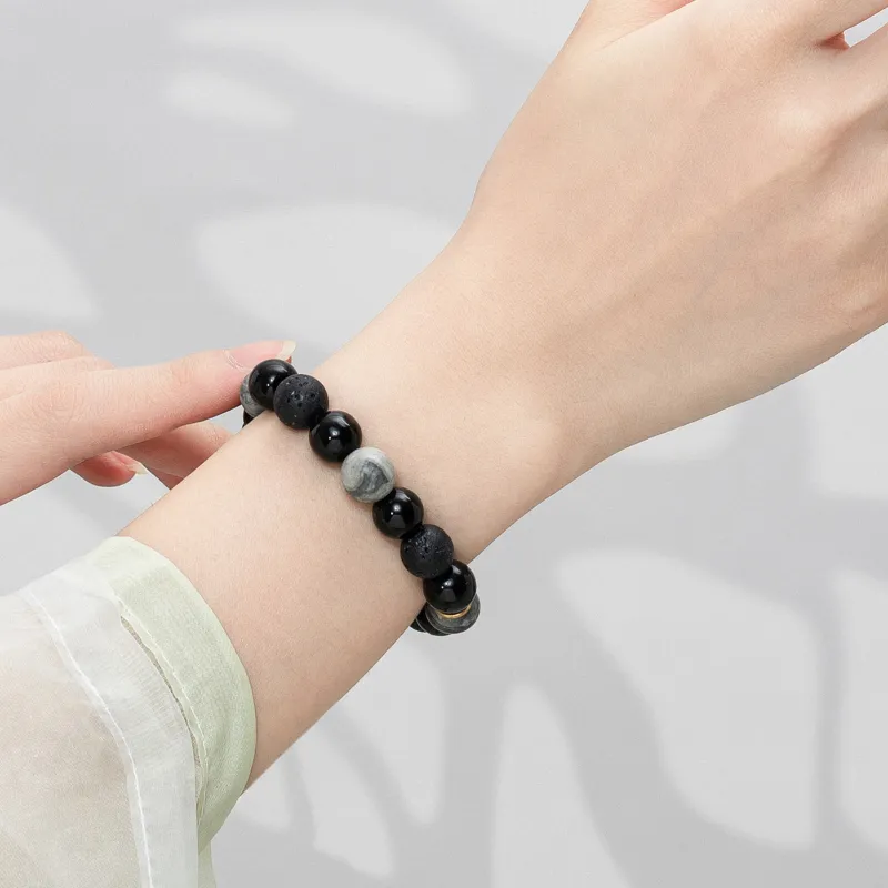 Far Mountain Joe Obsidian Jade Bracelets Unisex-1