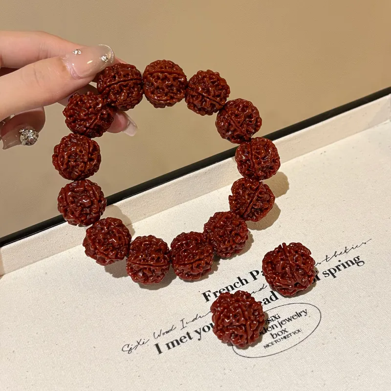 There Is You In The Long World King Kong Bodhi Seeds Textile Beaded Bracelet Unisex-11