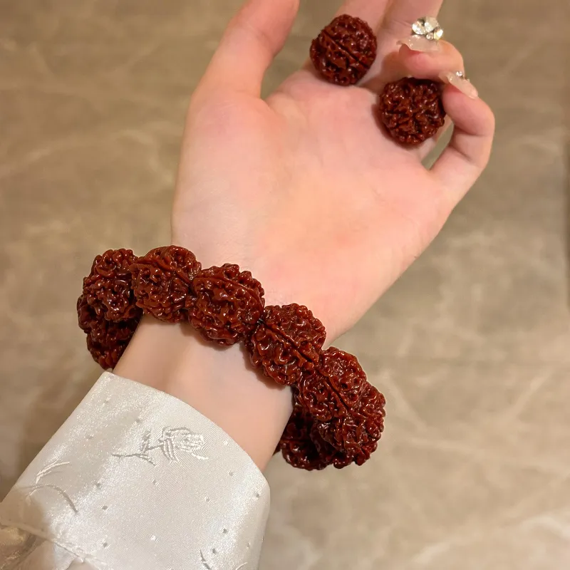 There Is You In The Long World King Kong Bodhi Seeds Textile Beaded Bracelet Unisex-8