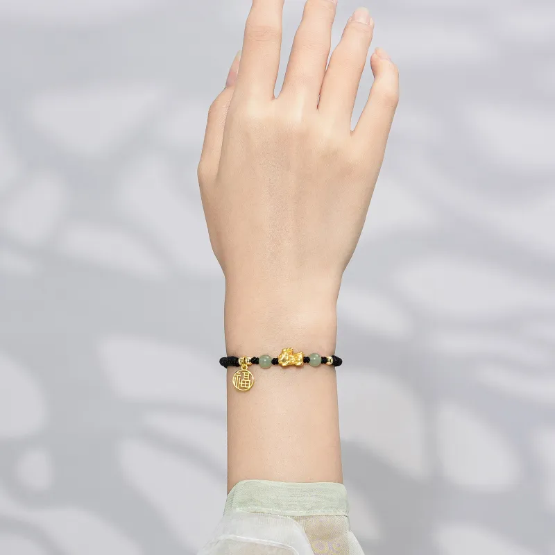 Far Mountain Joe Colored Glaze Jade Bracelet/Anklet Unisex-1
