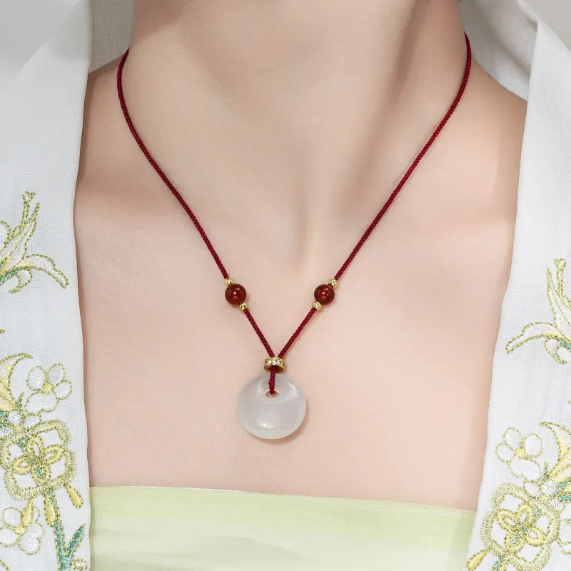 Far Mountain Joe Agate Jade Necklaces Unisex-1