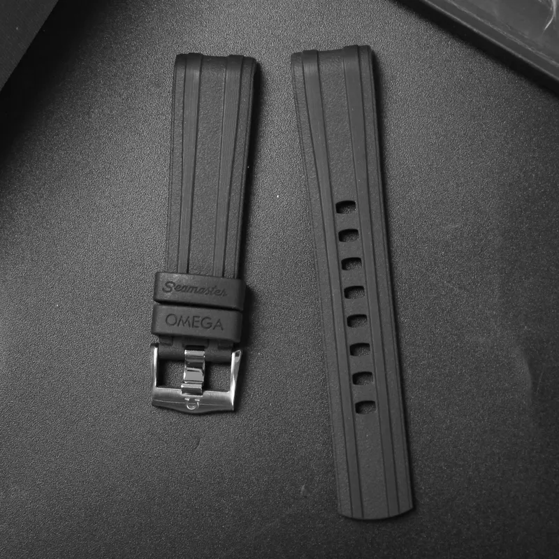 SHIRUI Omega Compatibility Watch Band 20mm22mm Rubber Material-3