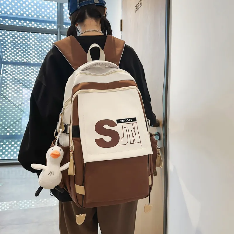 SNOOPY Polyester Travel Backpack Medium Size Unisex Multicolor-5