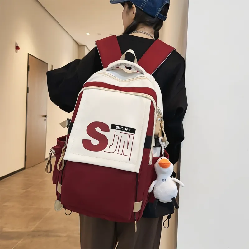 SNOOPY Polyester Travel Backpack Medium Size Unisex Multicolor-7