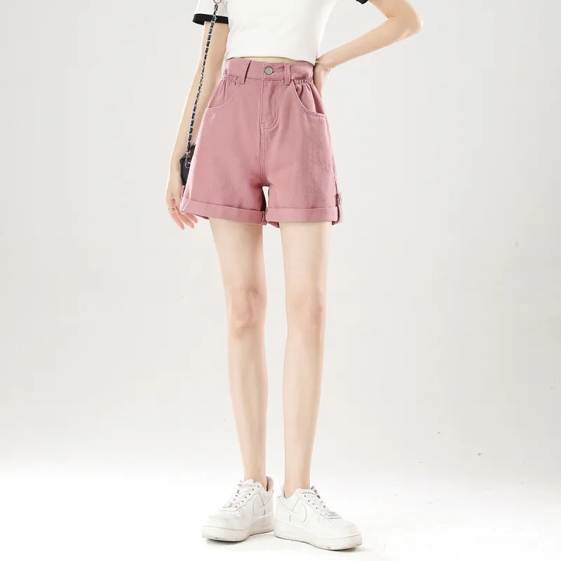 MITUAN Denim Shorts Women's Pink-5