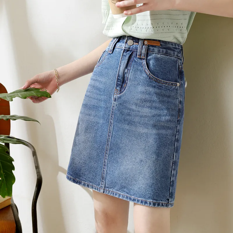 MITUAN Denim Short Skirts Women's Blue-4