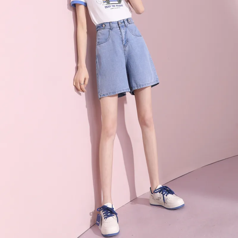 MITUAN Denim Shorts Women's Light Blue-4