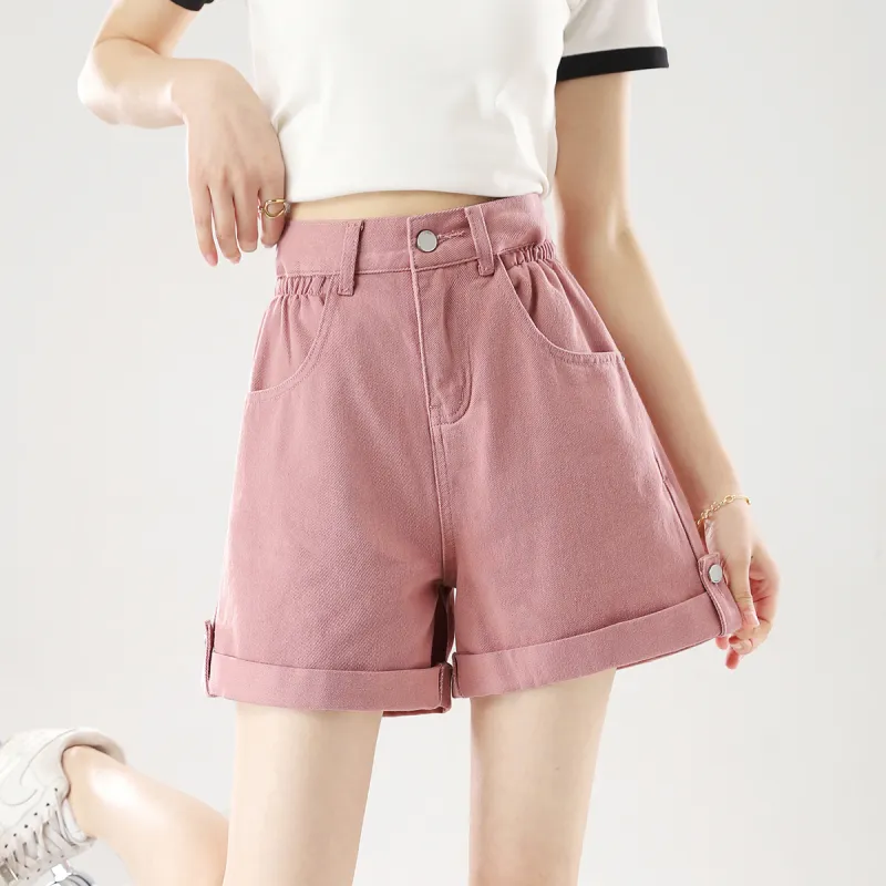 MITUAN Denim Shorts Women's Pink-2