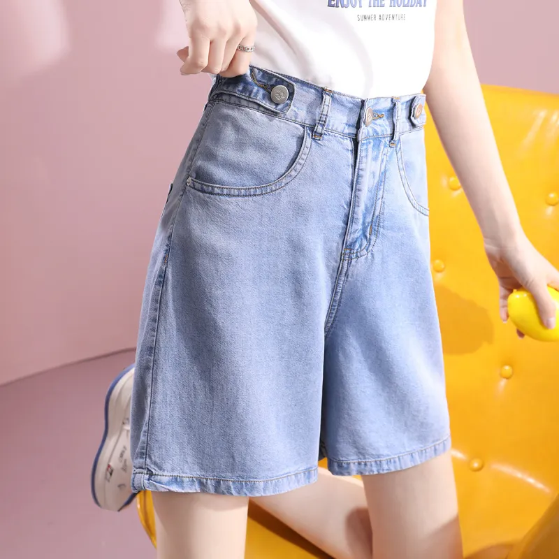 MITUAN Denim Shorts Women's Light Blue-5
