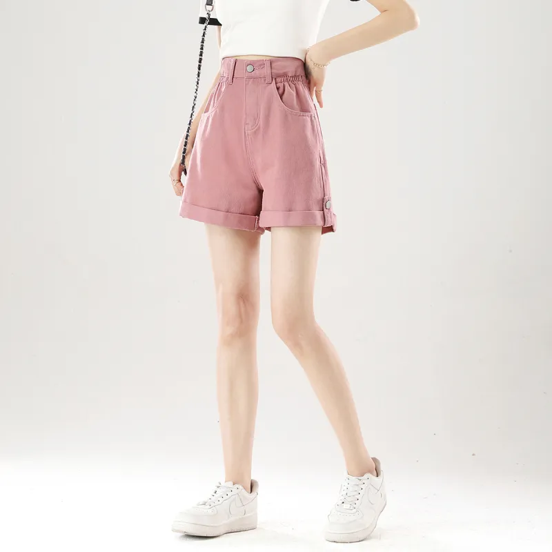 MITUAN Denim Shorts Women's Pink-3
