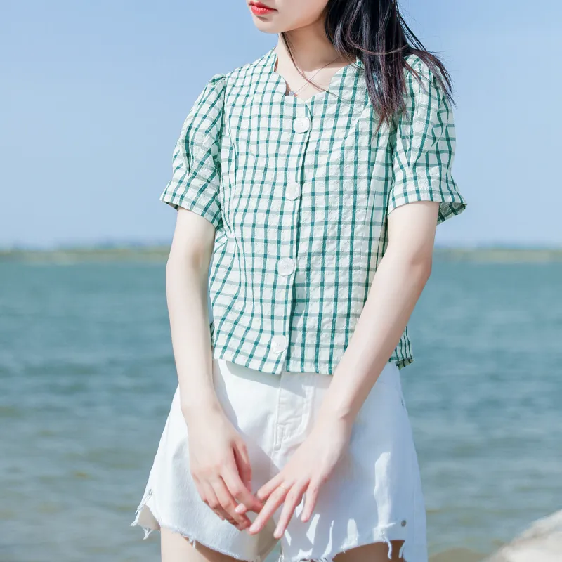 MITUAN Shirts Women's Plaid-3