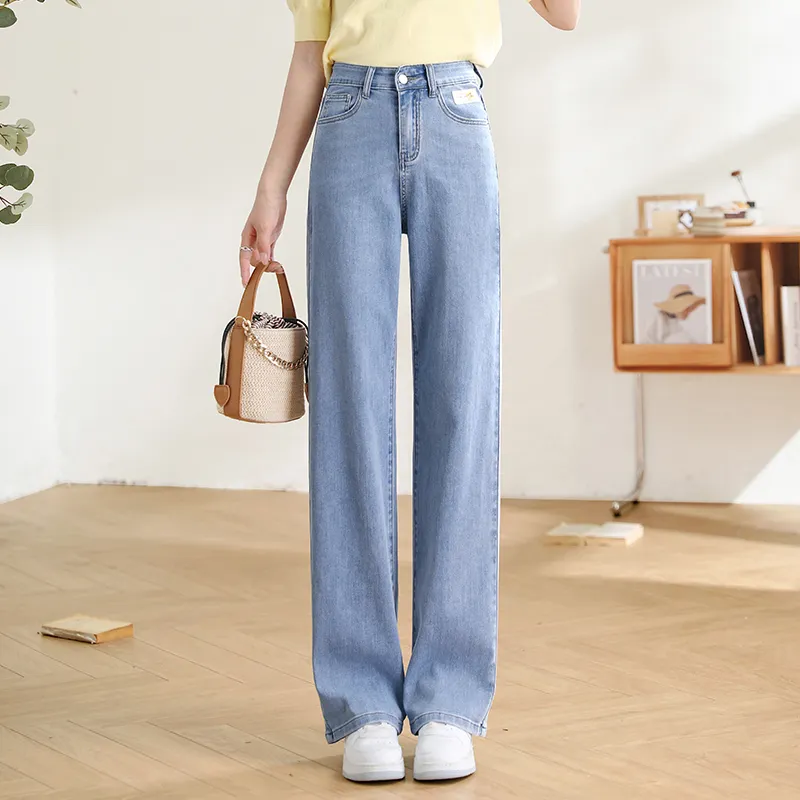 MITUAN Wide Leg Jeans Women's Light Blue-10
