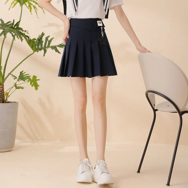 MITUAN Casual Short Skirts Women's Navy Blue-6
