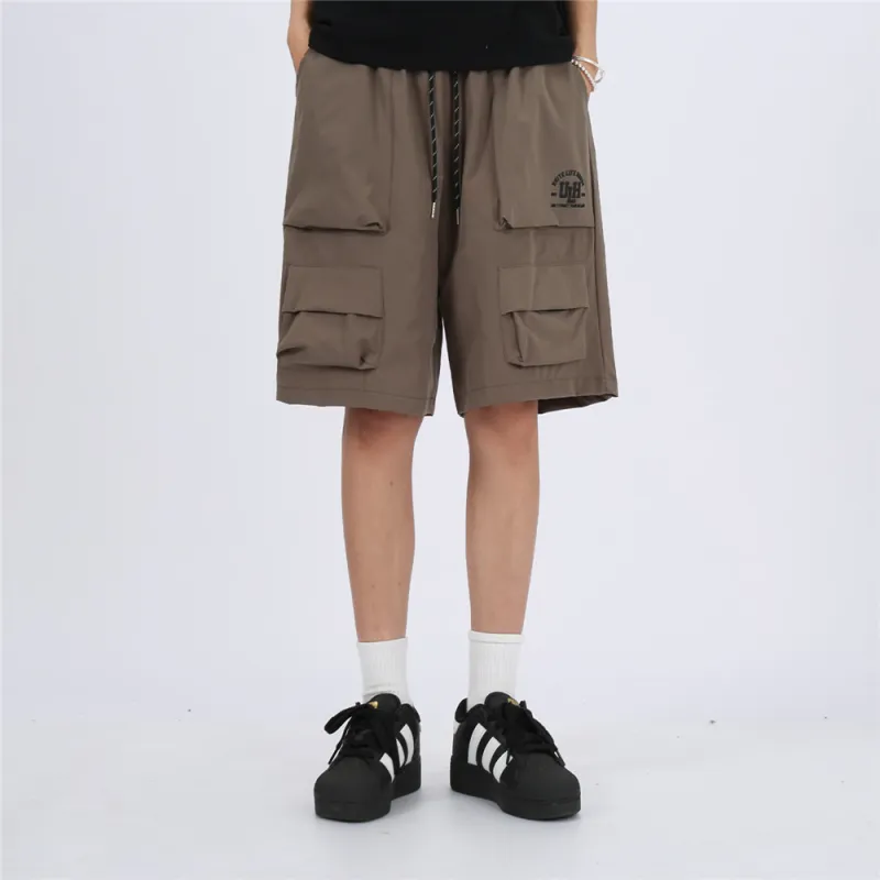 Unite Life HOODS Cargo Shorts Unisex Gray Green-2